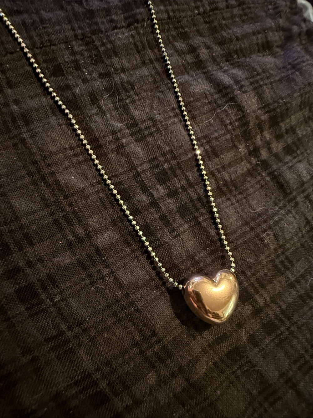 925 two-tone Heart Ball Chain Necklace